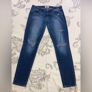 Paige Verdugo Ultra Skinny Jeans
Women's SZ 29 Blue Dark Wash
Distressed stretch